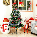 Miniatyrbild 4 av 10: Grön julgransstativ Vikbar metall Xmas Tree Base Heavy Duty trädhållare Enkel installation 40cm