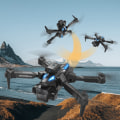 Miniatyrbild 4 av 11: 3-lins flygdrönare med fjärrkontroller Optiska flöden Positionerande Quadcopters Present till vänner Familj Grey 8K 3B
