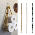 Miniatyrbild 2 av 10: Handvävd rullpappershållare förvaringssnöreväska Boho Style Hängande bomullsrep Mesh för toalett badrum Brown