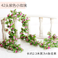 Miniatyrbild 7 av 10: Hela 2,3 M DIY Hantverk Siden Blommor Färgglada hängande girland Konstgjord ros Heminredning Bröllopsfest Gröna löv Mode Murgröna Vine 全粉色