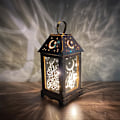 Miniatyrbild 1 av 8: Vindlykta i trä Creative Eid Dekorativ LED-ljus för inomhus utomhus A