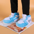 Miniatyrbild 5 av 6: Mode Stora Bomull Skor Värmande Vattentäta Hushållstofflor För Vardagsrum Blue Ow High Top