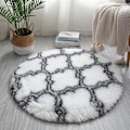 Miniatyrbild 4 av 10: Enkel rund matta Mjuk Bekväm filt Absorberande halkfri matta För Hem Vardagsrum Sovrum White Circle Small