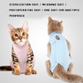 Miniatyrbild 6 av 11: Sällskapsdjur operationskläder Katt Spay och kastrat kläder för återhämtning Väst Skjorta Blue M