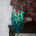 Miniatyrbild 7 av 10: Blue Feathers Dream Catcher Vacker handgjord Makrame Dream Catcher för vägghängande dekor