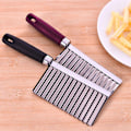 Miniatyrbild 3 av 11: Rostfritt stål vågskärare manuell potatislök Crinkle Slicer för kök Random