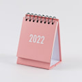 Miniatyrbild 5 av 10: 2022 Mini Coil Skrivbordskalender Bärbar Schema Enkel skrivbordsprydnad För Hem Vardagsrum Kontor Pink