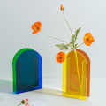 Miniatyrbild 6 av 8: Blomvas färgglad modern samtida design blommig behållare dekoration för hemmakontoret 3