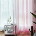 Miniatyrbild 3 av 7: Tyller Bakgrund Draperier Gardin Modern stil Skiljepanel Semi-blackout Voiles Shear Tyg Party Heminredning Pink 140*230