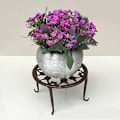 Miniatyrbild 9 av 10: Blomsterställ i metall av hög kvalitet stål Robust hållbart blomställ för vardagsrum Balkong inomhus skrivbord White