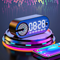 Miniatyrbild 4 av 8: Bluetooth kompatibel AI-klocka Färgglad LED Digital Dispaly-klockalarm för sovrum Pink