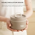 Miniatyrbild 7 av 11: Bärbar isolerad lunchbehållare Set Multi-Layer Combination Picknick Lunch Box Brown 2 Layer