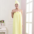 Miniatyrbild 5 av 10: Kvinnor Bath Wrap Handduk Lätt söt Bärbar Loungewear Badrock Badkjol För Dusch White