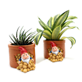 Miniatyrbild 3 av 8: Söt Gnome Harts Blomkruka Figurine Trädgårdstomtar Prydnader Gård Balkong Vaser För Hemmakontoret Dwarf Potatoes