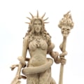 Miniatyrbild 4 av 8: Forntida grekiska skyddsgudsfigur med orm Häxkonst Meditation Alien Staty Mini Resin Ornament Alien