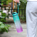 Miniatyrbild 5 av 8: 1000ML vattenflaska med sugrör Utomhussportmugg med bärrem för utomhuscamping Blue