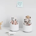 Miniatyrbild 5 av 10: Multi-Grid Desktop Pennhållare Plast Multi-funktion Roating Pennfodral Case Pen Organizer för kontors skolmaterial White