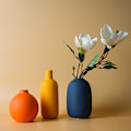 Miniatyrbild 2 av 10: Nordisk keramikvas Morandi Färg Enkel konst Blomkruka dekoration med liten flaskhals för hemmatorkade växter Yellow S