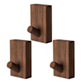 Miniatyrbild 1 av 11: Trä Väggkrok Heavy Duty Dörr Klädkrok Multifunktionell hatthängare för hemmet Black Walnut 3pcs