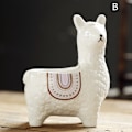 Miniatyrbild 1 av 10: Unika djursuckulentkrukor Söta alpackasuckulentkrukor Heminredning för minisuckulentväxter White B