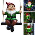 Miniatyrbild 2 av 11: Trädgårdstomtar prydnader Utomhusdekorationer Hängande staty Svängande tomte A