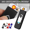 Miniatyrbild 2 av 11: Smart Touch Sensor Elektrisk tändare Bärbar USB uppladdningsbar vindtät tändare Black White Suction Card