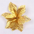 Miniatyrbild 1 av 10: 10st konstgjord julstjärna Blomma Jul Dekorativ Glitter Blomma Julgran Bröllopsdekoration Golden Edge 10pcs