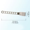 Miniatyrbild 1 av 10: 8 hål hängande multifunktionella väggmonterade klädhängare Vikbara infällbara inomhushängare utomhus Gray 33.8*5cm