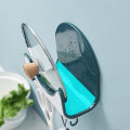 Miniatyrbild 7 av 10: Väggmonterat Grytlocksställ med 4 krokar Självhäftande Punch Free Grytlockshållare ABS-material Köksgrytförvaringsställ Blue