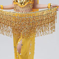 Miniatyrbild 4 av 7: Dam Magdans Paljett Hip Scarf Boho Style Party Kostym För Dansfester White
