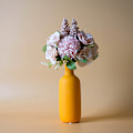 Miniatyrbild 3 av 10: Nordisk keramikvas Morandi Färg Enkel konst Blomkruka dekoration med liten flaskhals för hemmatorkade växter Yellow S