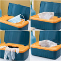 Miniatyrbild 4 av 11: Desktop Tissue Box Hållare Modern Dammtät Enkel att använda våtservetter Dispenserhållare White Medium