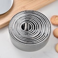 Miniatyrbild 5 av 10: 11 st rostfritt stål kakskärare set Mousse kex rund skärring små molds varierar från 0,9-3,6 tum Boxed