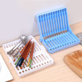 Miniatyrbild 5 av 10: Fällbart avloppsställ Diskar Bestick Förvaringslåda Avloppsställ Mugghållare för köksservis Blue