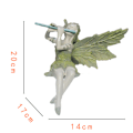Miniatyrbild 11 av 11: Kreativa Piper Fairy Staty handmålade harts hantverk utomhus landskap prydnad Piper Zephyr