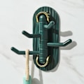 Miniatyrbild 10 av 11: 2st Roterande krokvägg Självhäftande krok Plast Ingen borrhatt Handduksnyckelkrok Dark Green 1 Box Of 2