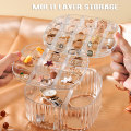 Miniatyrbild 10 av 11: Multi Grids Smycken Organizer Box Klar akryl kosmetiska förvaringsbehållare Green