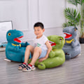 Miniatyrbild 5 av 5: Dinosaurieformad plysch barnsoffa Tecknad figur Mjuk golvstol Leksak med ryggstöd och armstöd för toddler som lär sig sitta Blue