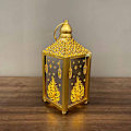 Miniatyrbild 6 av 10: Gyllene/vit Ramadan Lykta Lampa Happy Eid Light Ramadan Inredningslampa Hem Fest Dekoration Prydnader för semester Gold Large