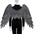 Miniatyrbild 5 av 11: Non-Woven Tyg Festlig Ängla Vingar Halloween Oversized Svart Vita Vingar Kostym rekvisita Rainbow Angel Wings