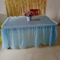 Miniatyrbild 4 av 10: Vattentät oljetät duk Återanvändbar bordskjol rektangel cover för festbröllopsbankett Dark Blue Table Cloth   Table Skirt