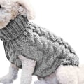 Miniatyrbild 7 av 11: Enkel varm katt hundtröja turtleneck stickad husdjurskostym höst vinterkläder Black M