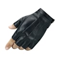 Miniatyrbild 3 av 6: 1 par PU-läder halvfingerhandskar Män Kvinnor Ridning Utomhussport Fotvandring Yogahandskar Black