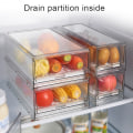 Miniatyrbild 10 av 10: Köksbekvämlighet Transparent Kylskåp Organizer Förvaringslåda Lådtyp För Frysskåp Bänkskivor Small