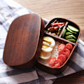 Miniatyrbild 1 av 10: Japanska Bento-lådor Trä Lunchlåda Handgjord Sushilåda i naturligt trä Bordsskål Matbehållare