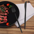 Miniatyrbild 6 av 10: 24st rostfritt stål set Elegant spegelpolerad servis för bröllop Thanksgiving jul Black