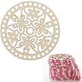 Miniatyrbild 10 av 10: 2 ST Träplattor för stickning Virkad vävd korgpåse Botten/ Cap Vävning Craft Shaper med hål för DIY 3