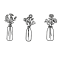 Miniatyrbild 10 av 10: Metall väggkonstdekoration lätt blomma i kruka kreativ prydnad för vardagsrum kök sovrum Three In A Set