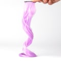 Miniatyrbild 6 av 6: Färgglada klipp på hårförlängningsstycke Lång lockig peruk Högtemperaturtråd Modefest Highlight Syntet hårstycke Aurora Violet