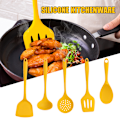Miniatyrbild 2 av 10: 1/5-pack Silikon Köksredskap Set För Matlagning Bakning Gul Non Stick Spatel Set Värmebeständig Köksprylar Spatula X1